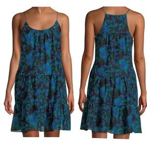 Diane Von Furstenberg Baylee Silk Mini Dress Floral A-Line Tiered Size Medium